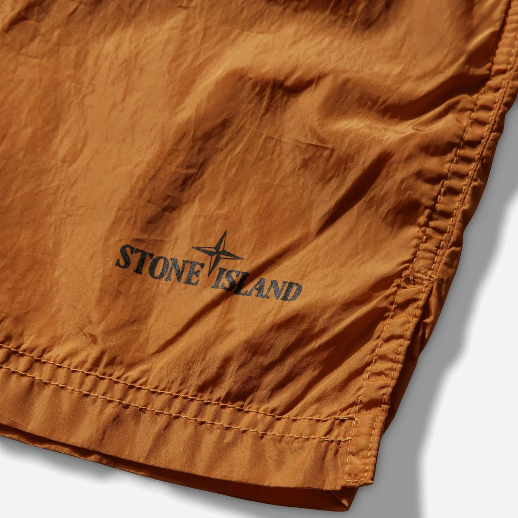 Stone Island Water Reactive Faded Camo Nylon Swim Shorts in Orange