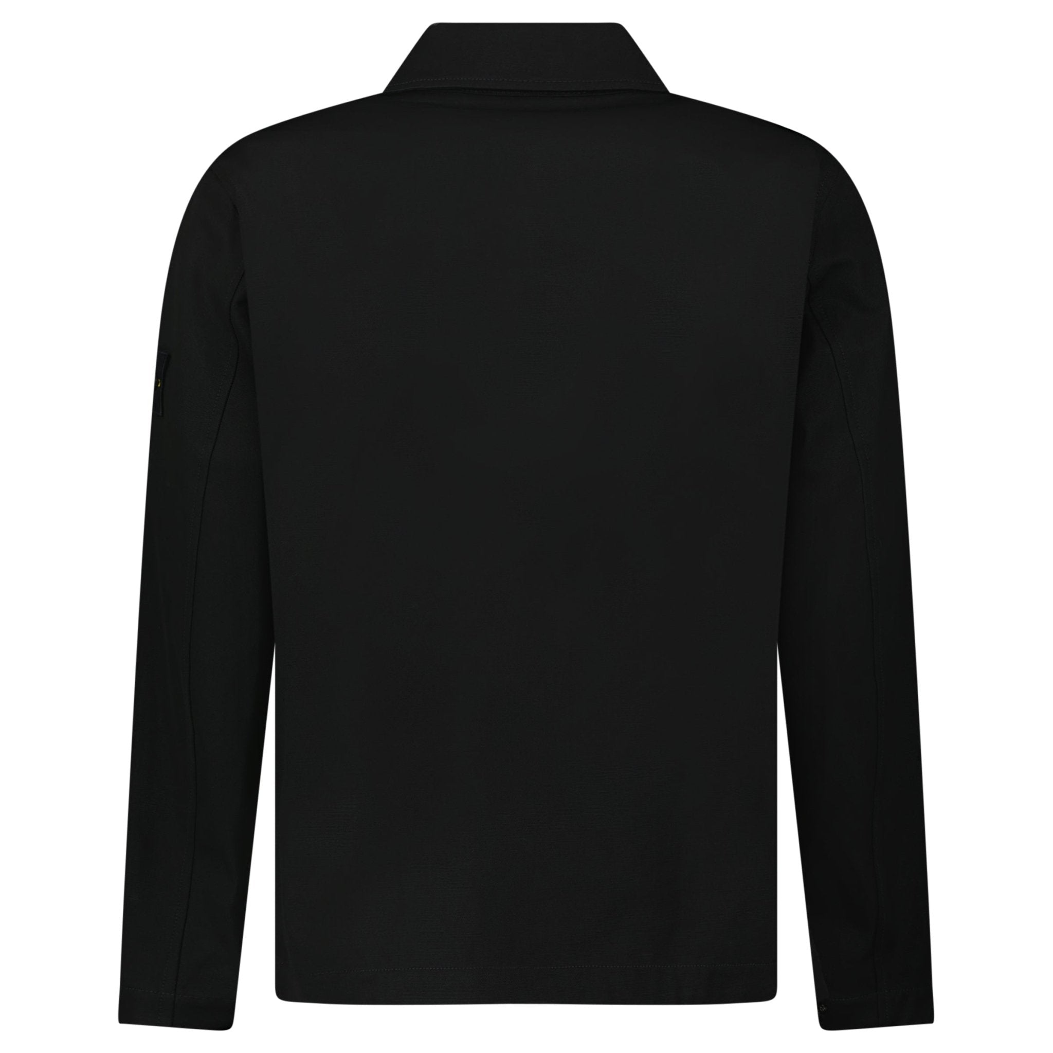 Stone Island Zip Panama Cotton Overshirt in Black