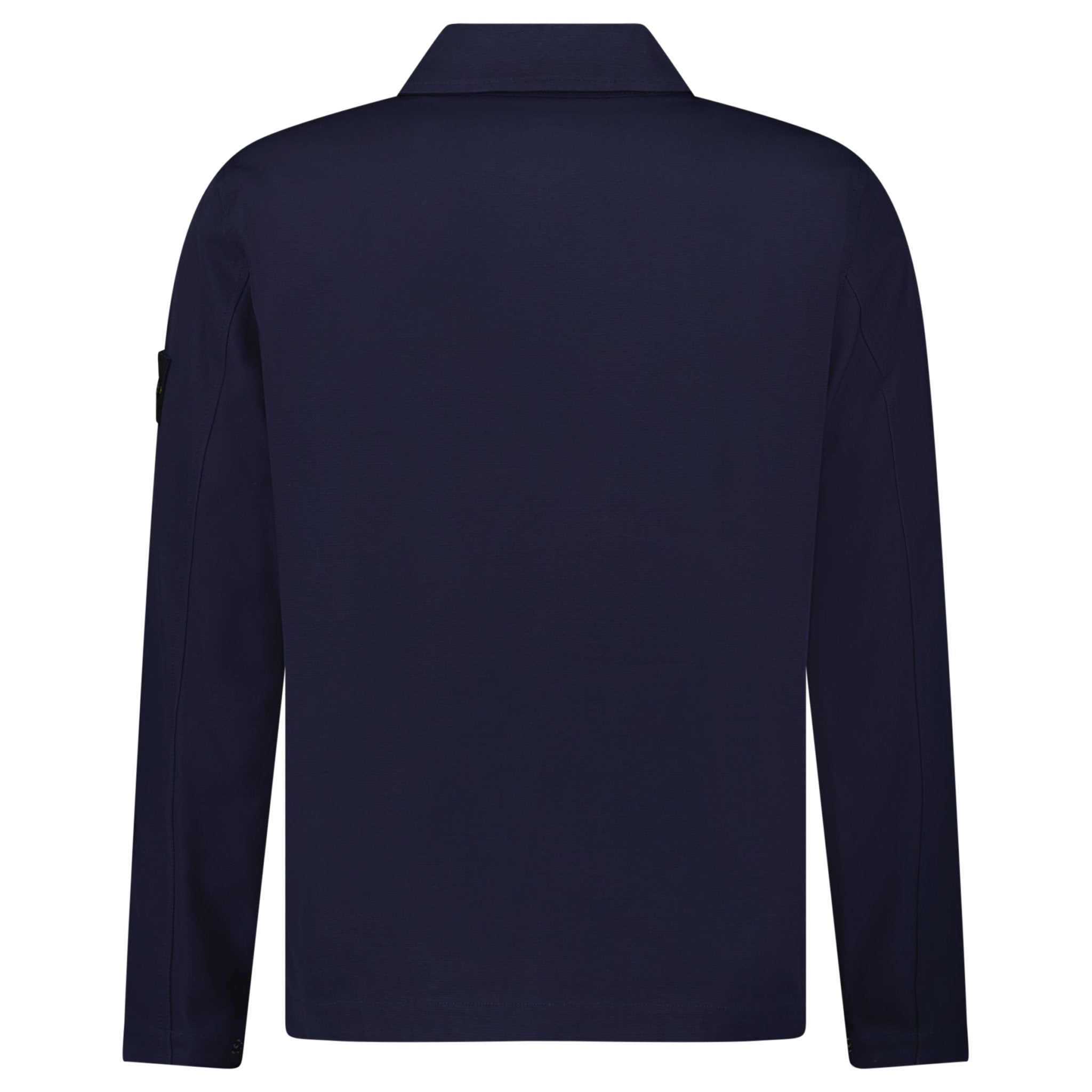 Stone Island Zip Panama Cotton Overshirt in Navy